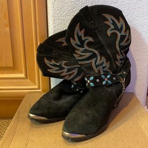 WESTER PLEASURE SHOW BOOT BLUE & ORANGE SIZE 7.5